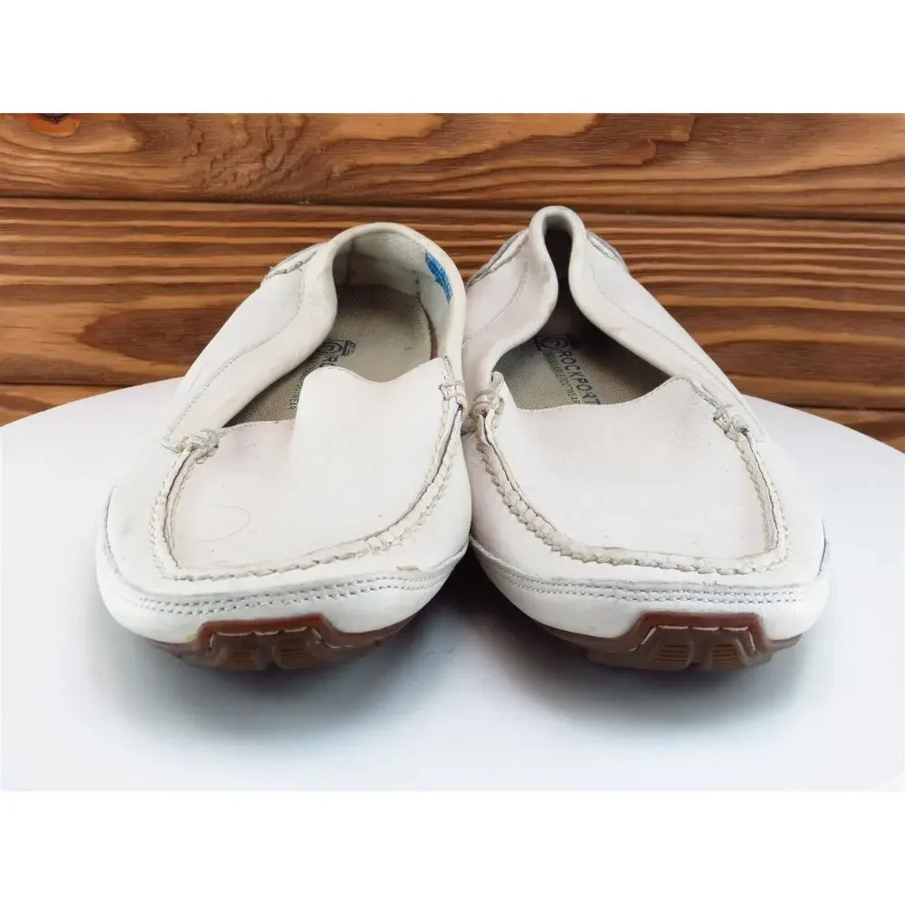 Rockport Sz 10 Driving‎ Moccasin Beige Leather Men Slip On Medium (D, M)